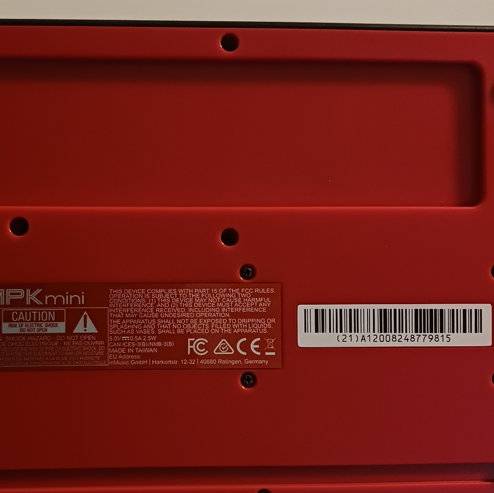 Akai (MPK Mini)MK3-(Red/Black)-(25 Key USB MIDI)-(Pre-owned)-(New Condition)-$85 - Picture 2 of 4